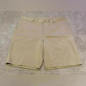 Slazenger Men's Flat Front Polyester Stretch‎ Khaki Golf Shorts 38
